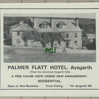 Vintage advertisement for Palmer Flatt Hotel, Aysgarth