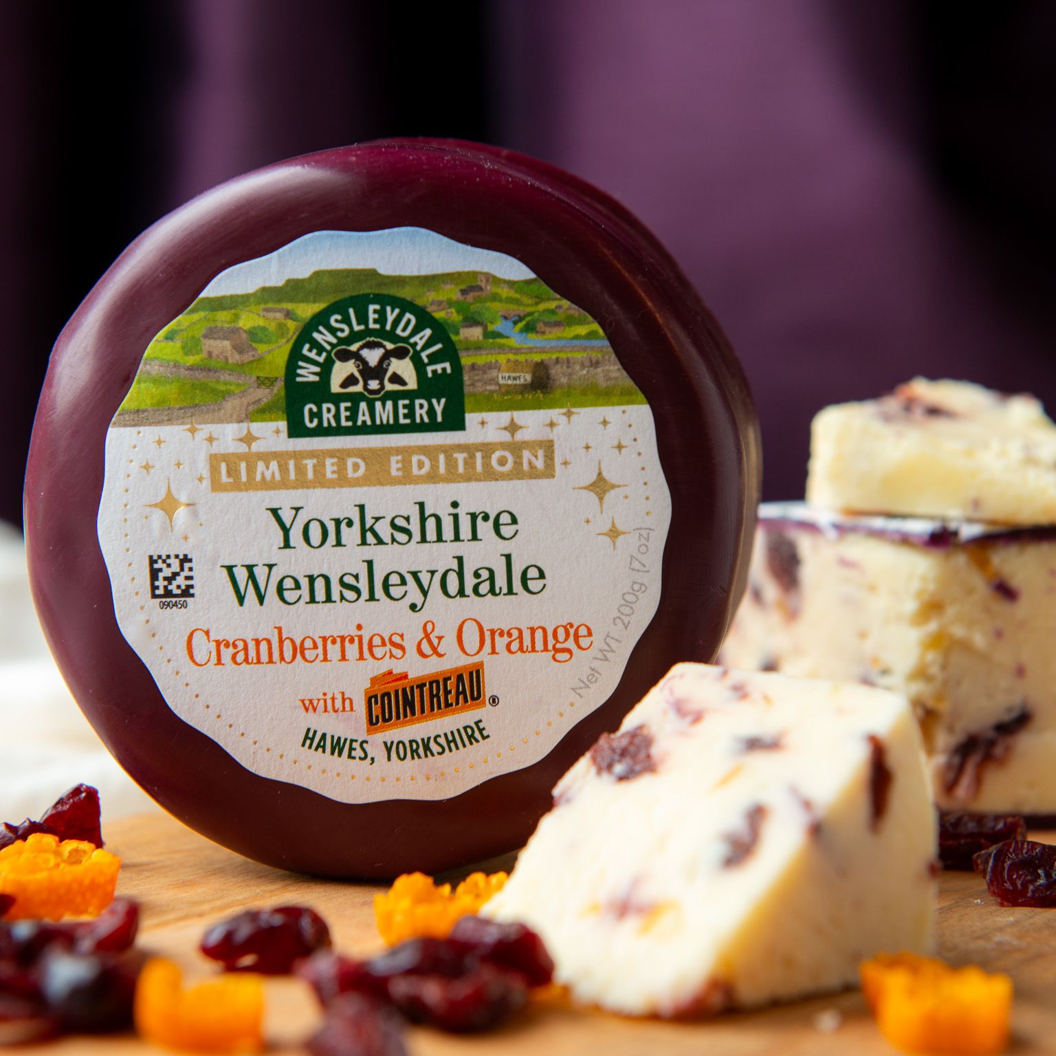 Yorkshire Wensleydale cheese with cranberries and orange by Wensleydale Creamery