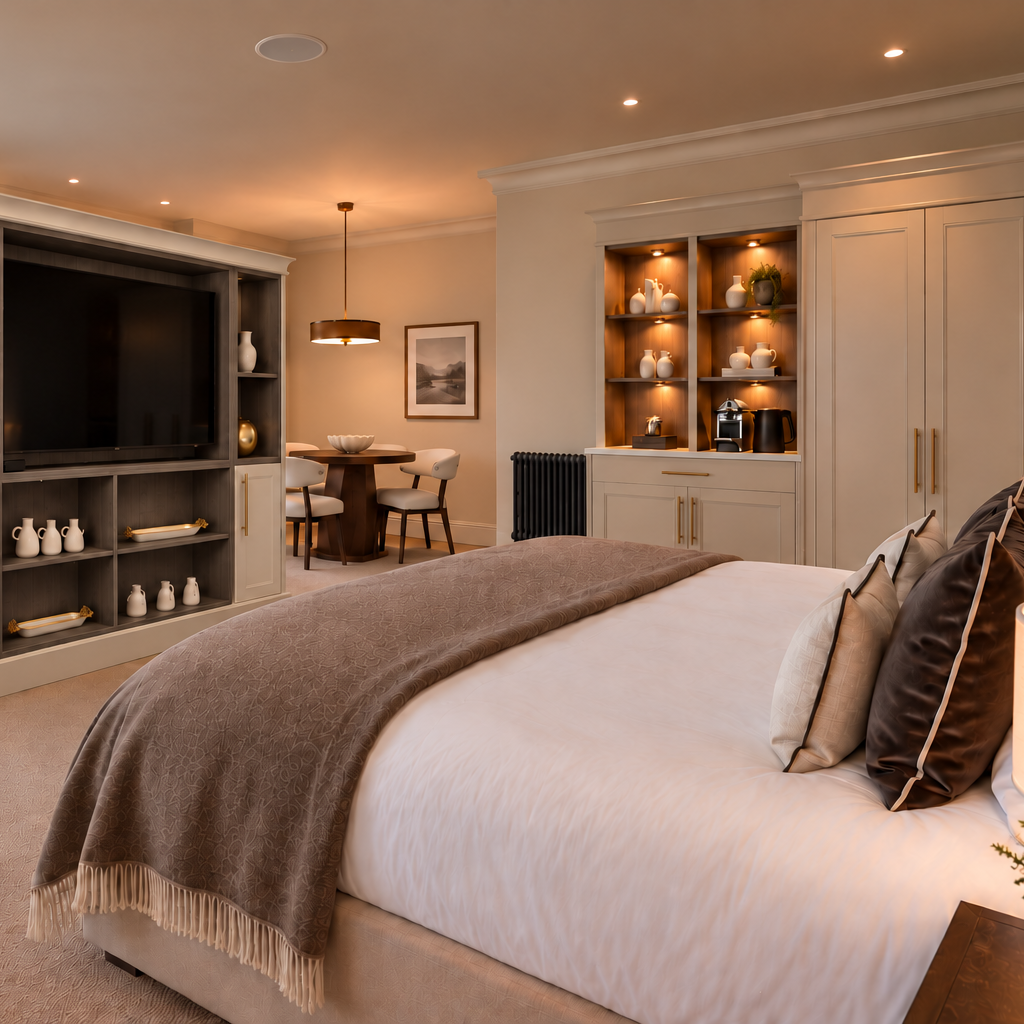 Smooth walls with cream dining bowl