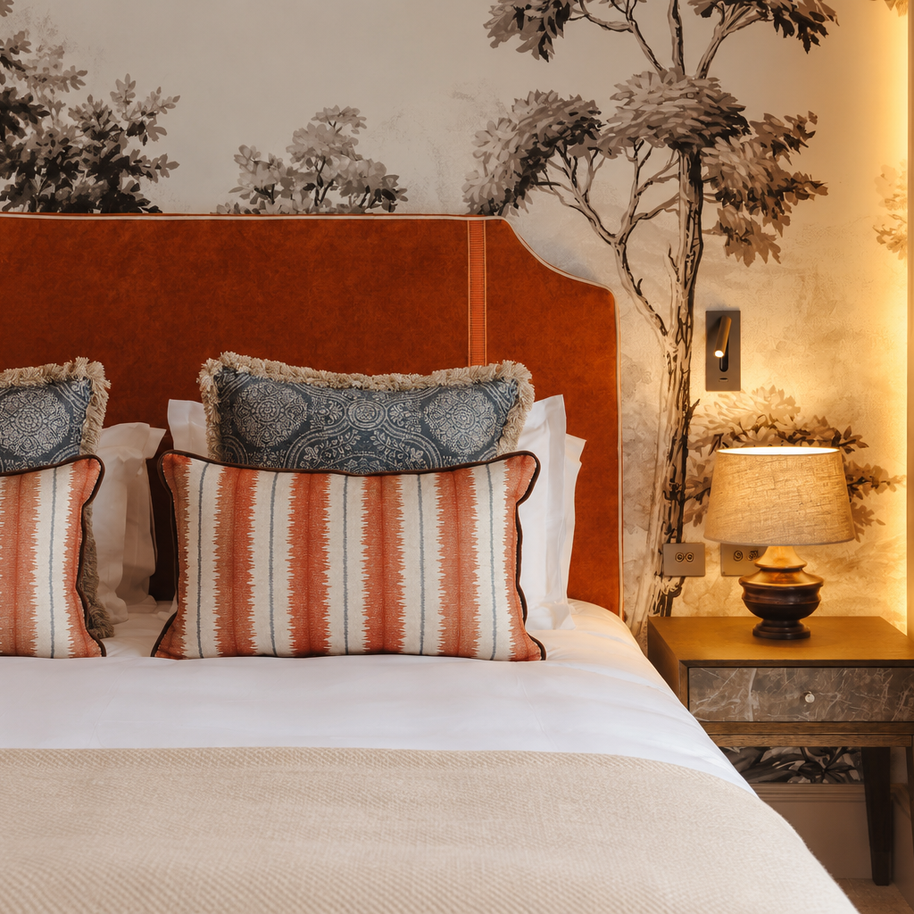 Burnt Orange Bedroom Retreat