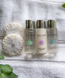 Toiletries on towel