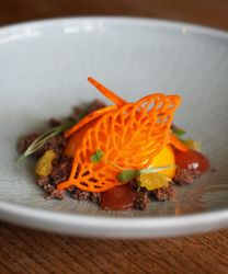 Blood Orange Parfait, gastro pub food