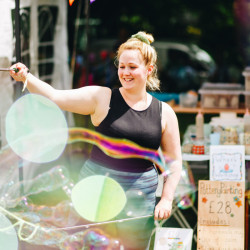 Giant bubble demonstration