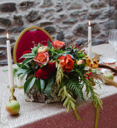 Wedding Flowers on Banquet Table