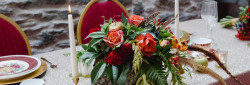 Wedding Flowers on Banquet Table