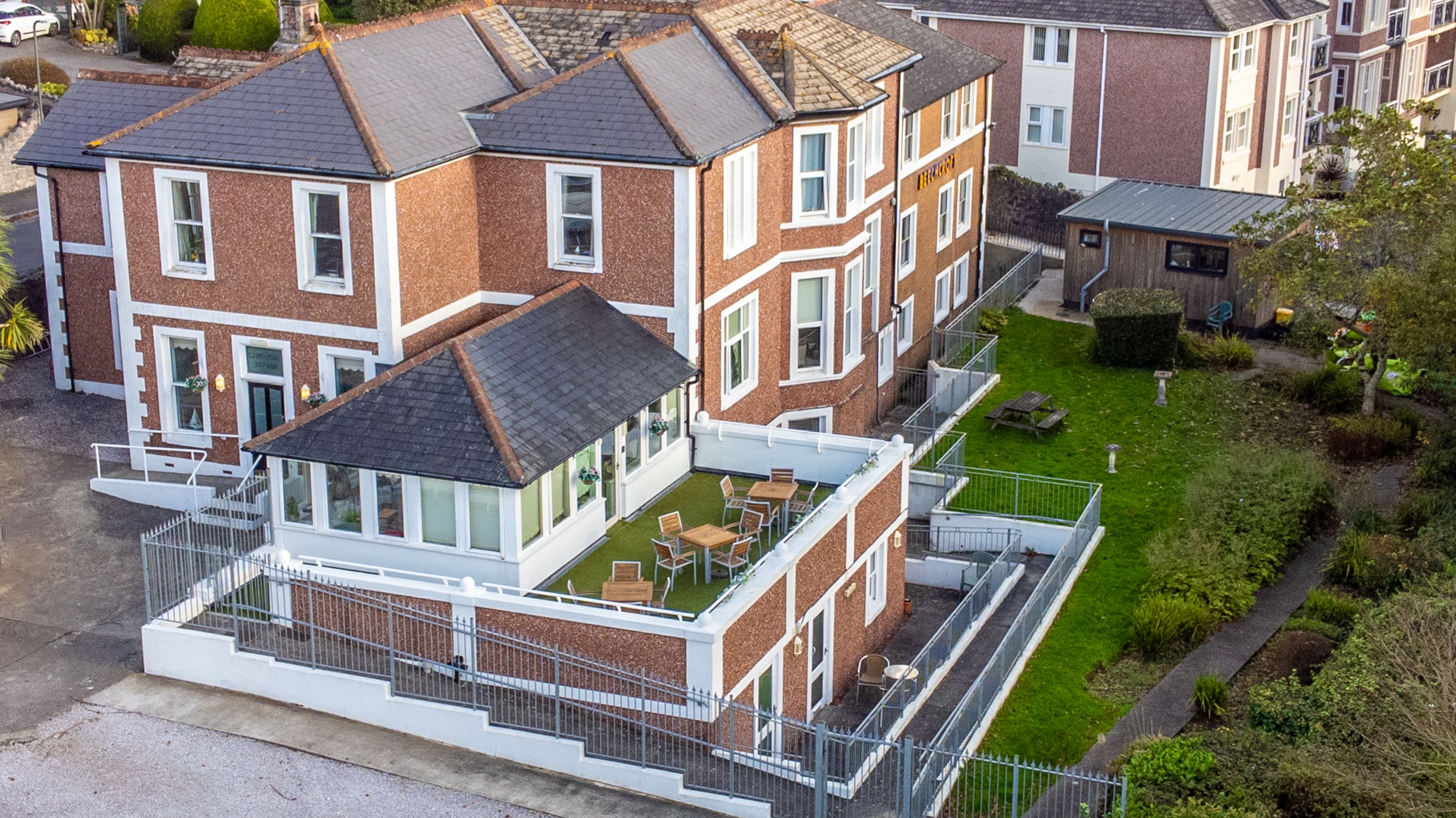 Gardens at beechcroft Care Home with Terraced area