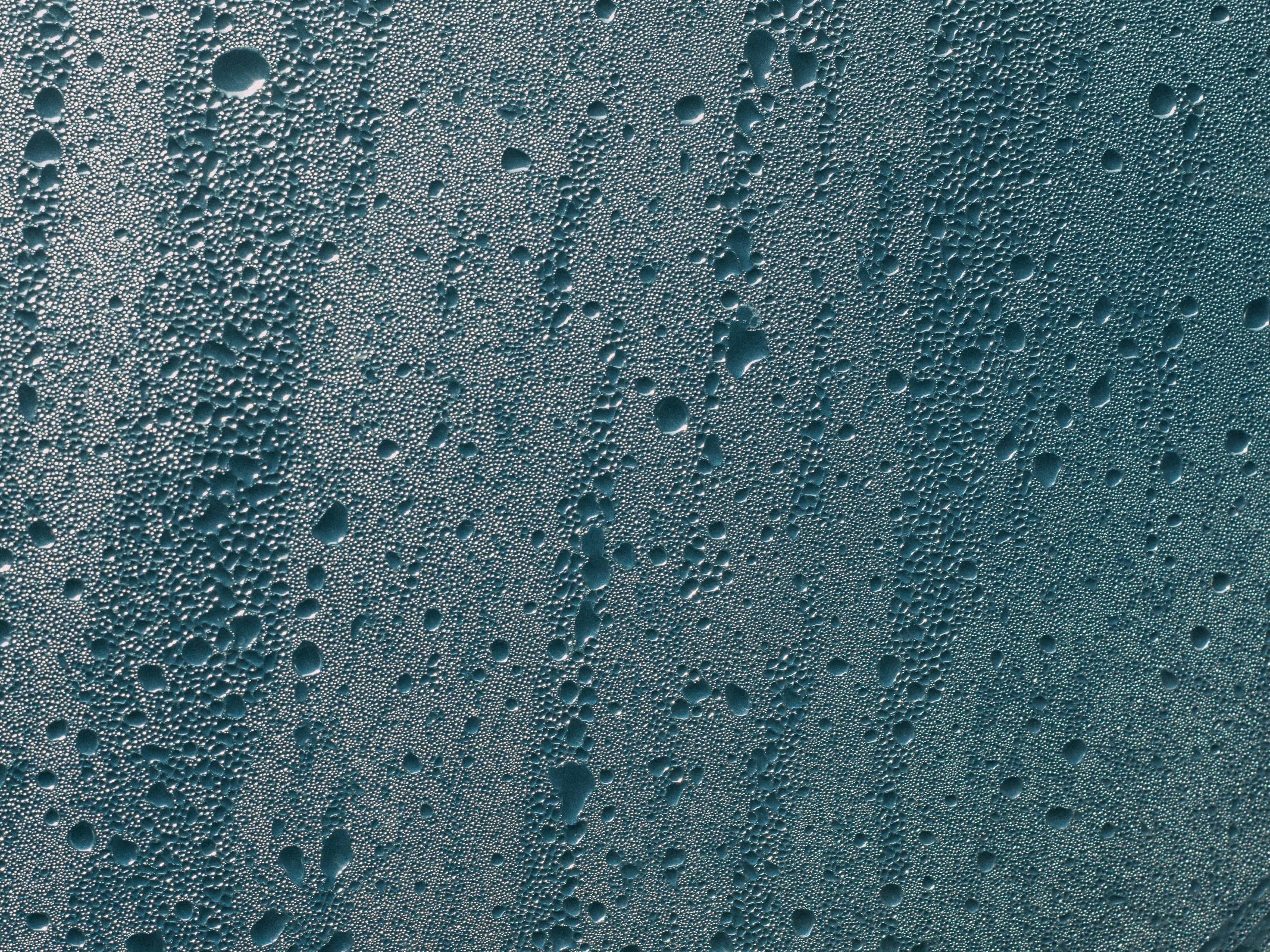 Close-up of condensation droplets on a glass surface
