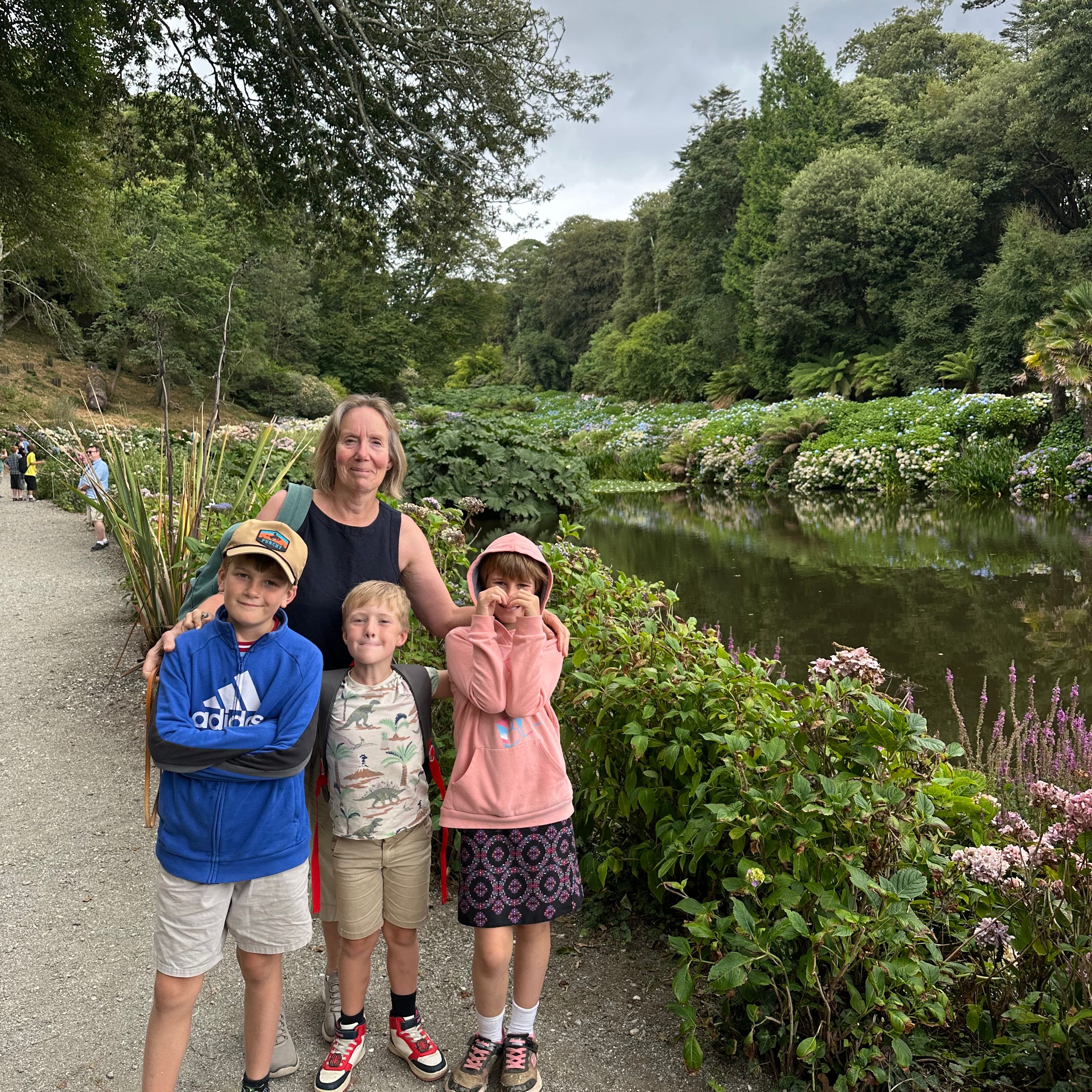 Beside the lake at Trebah garden