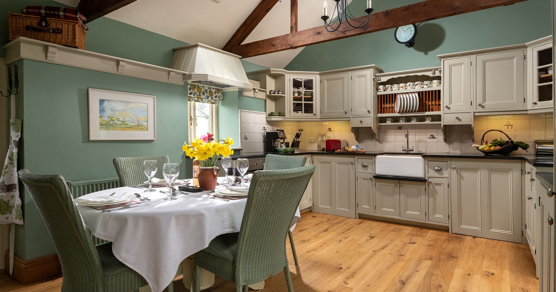 open plan living area made up of the kitchen dining area and lounge