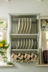 dish rack on the wall