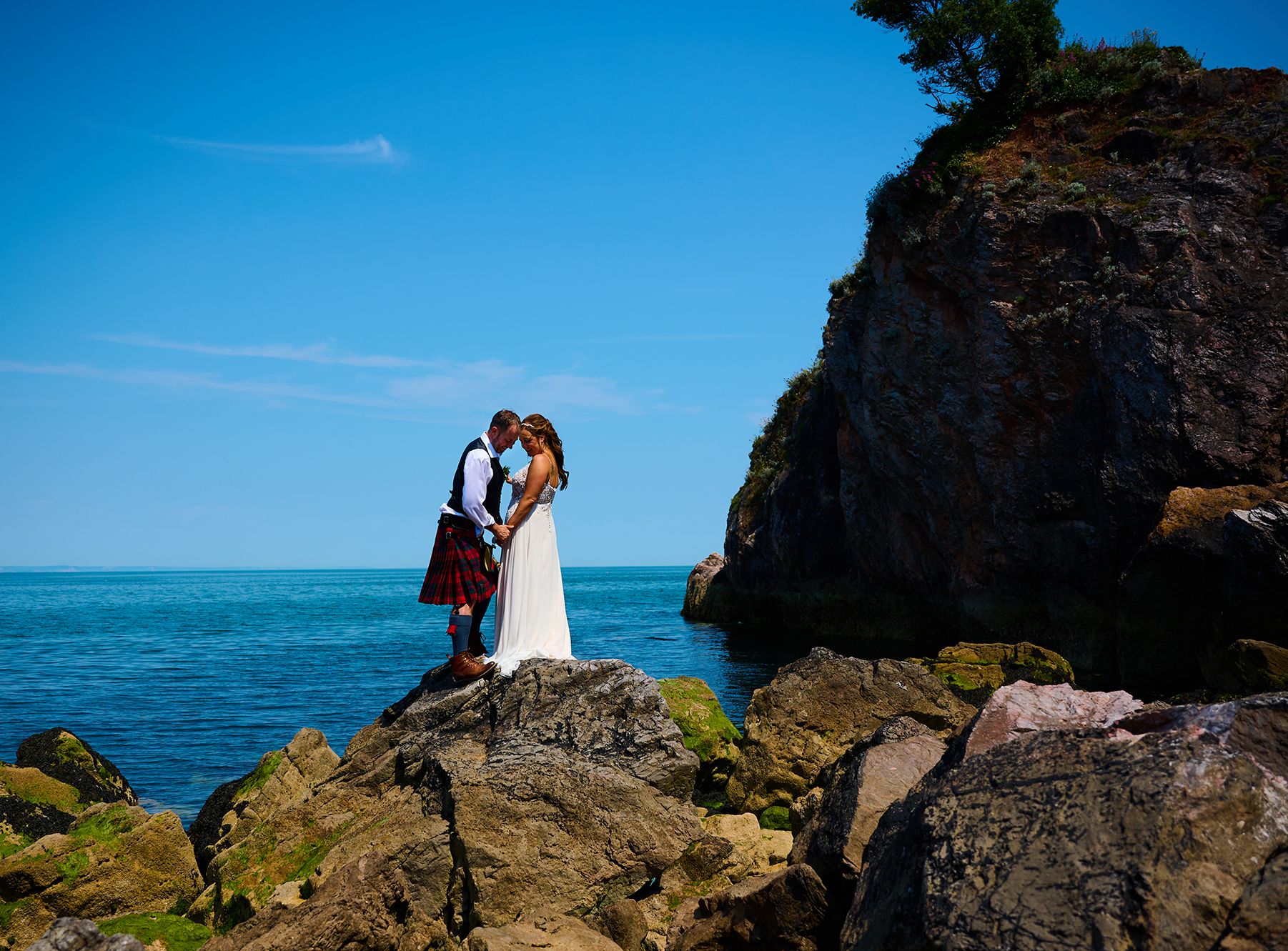 Bride and Groom Sea View