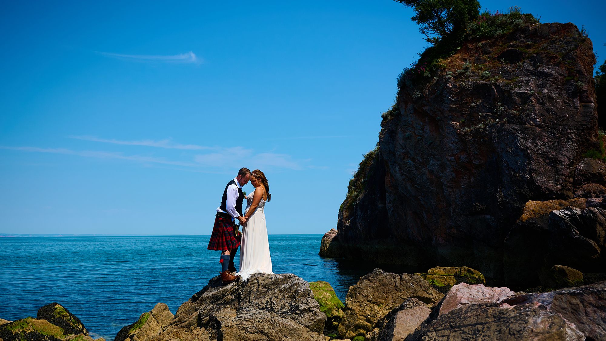 Bride and Groom Sea View