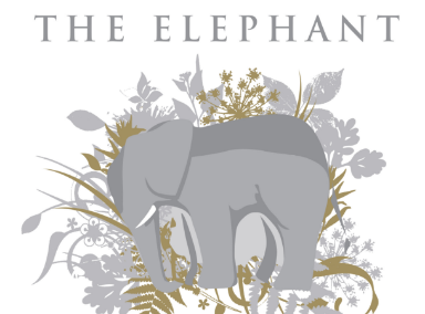 Illustrated logo of an elephant standing among stylized plants with the text 'The Elephant by Simon Hulstone'.