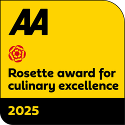 AA Rosette award for culinary excellence 2025 badge