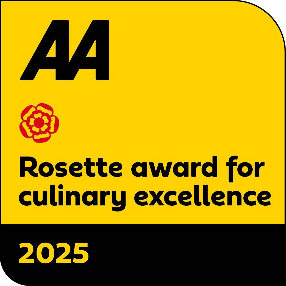AA Rosette award for culinary excellence 2025 badge