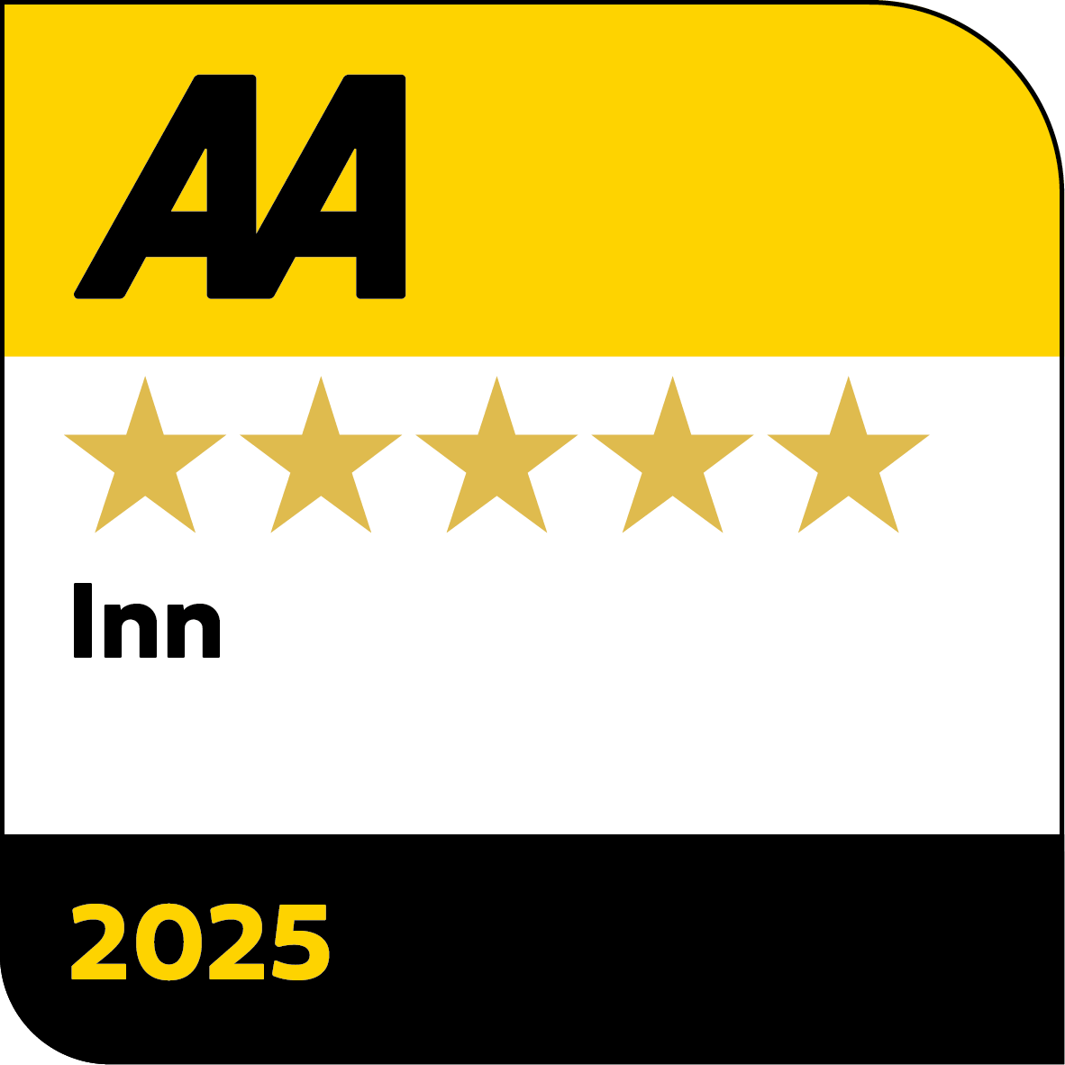 AA 5-star gold inn 2025 award badge