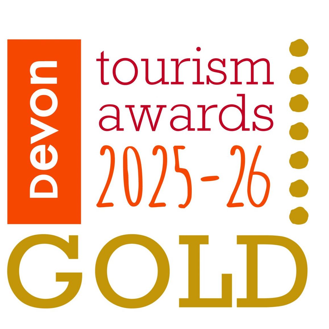 Devon Tourism Awards 2025-26 Gold badge