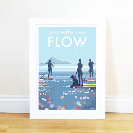 Framed poster reading 