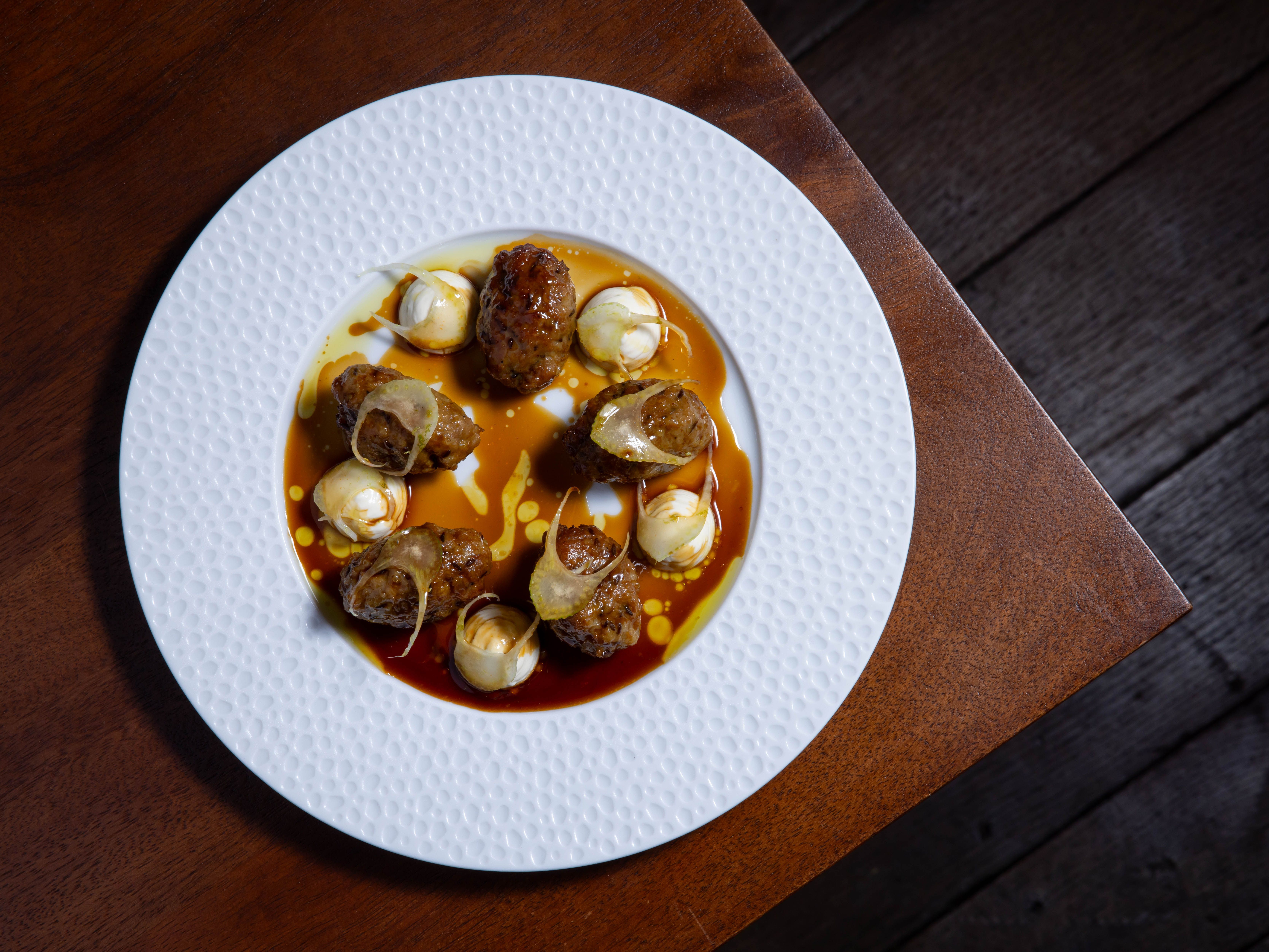 Pork kofta aperitivo dish