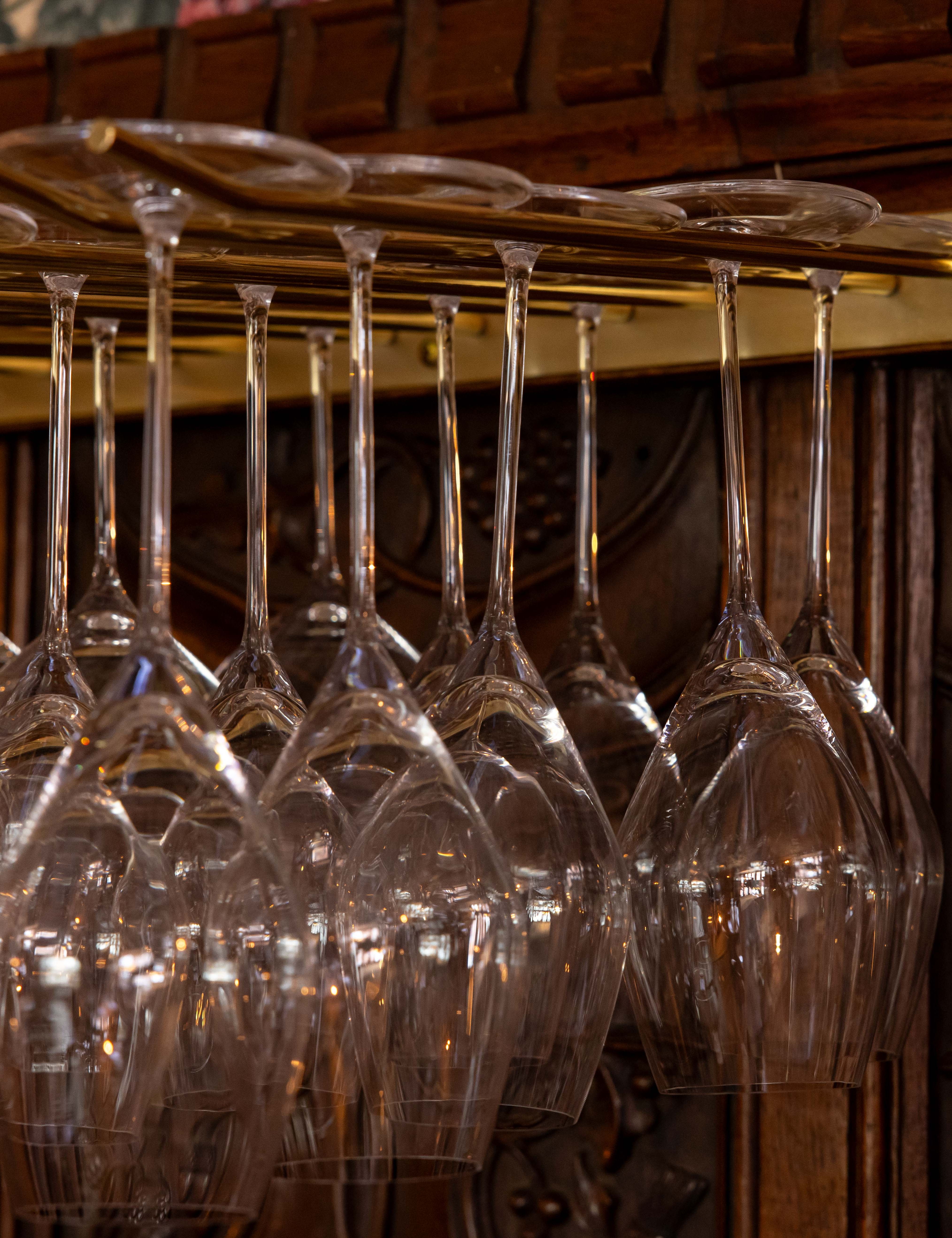 hanging wine glasses