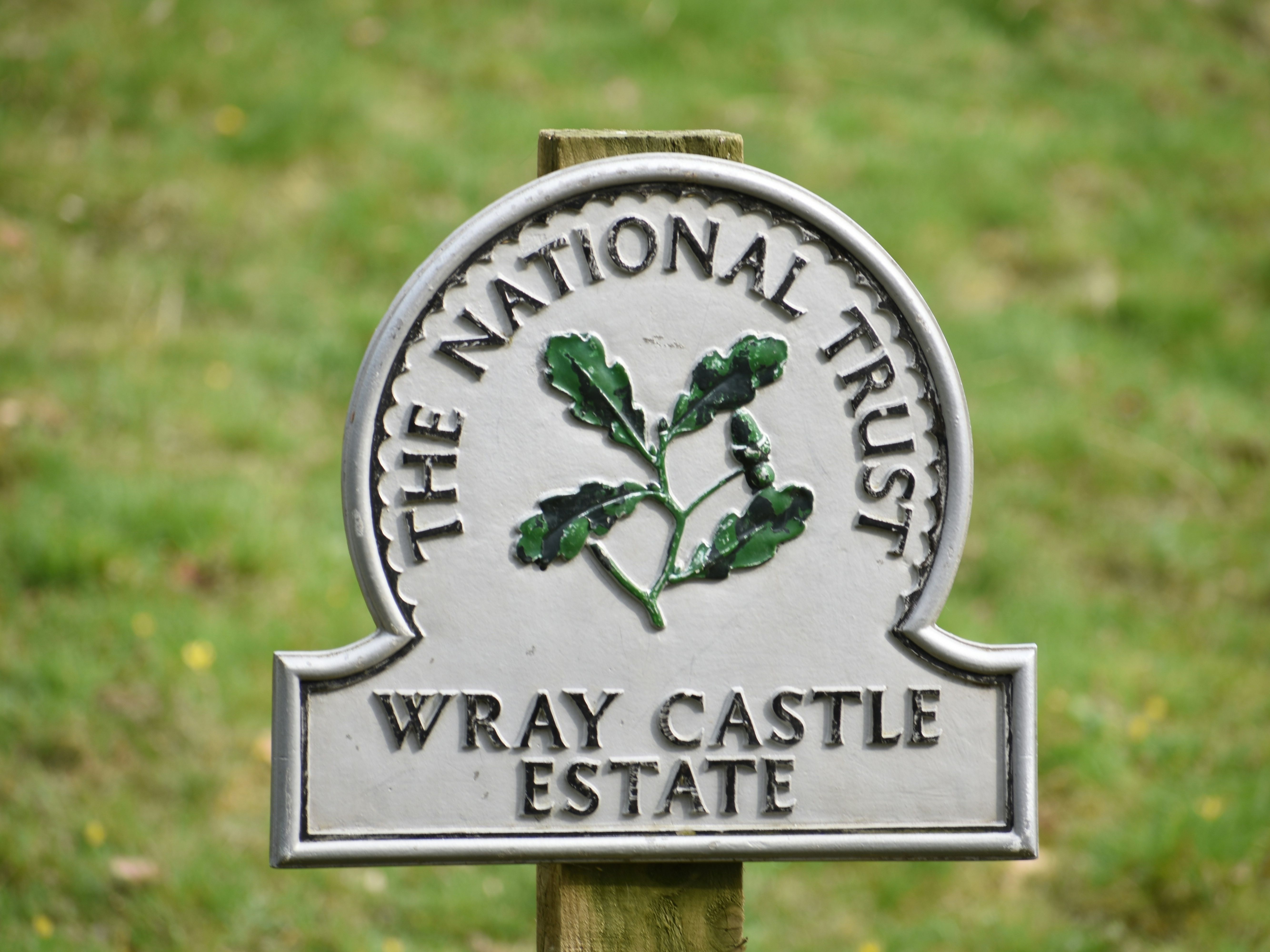 Sign for The National Trust Wray Castle Estate