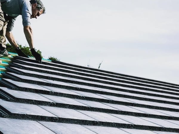 -Rich laying some concrete tiles - Image from our Aller project.