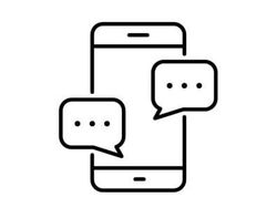 Smartphone with two chat bubbles icon
