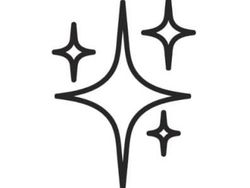 simple black outline of four twinkling stars