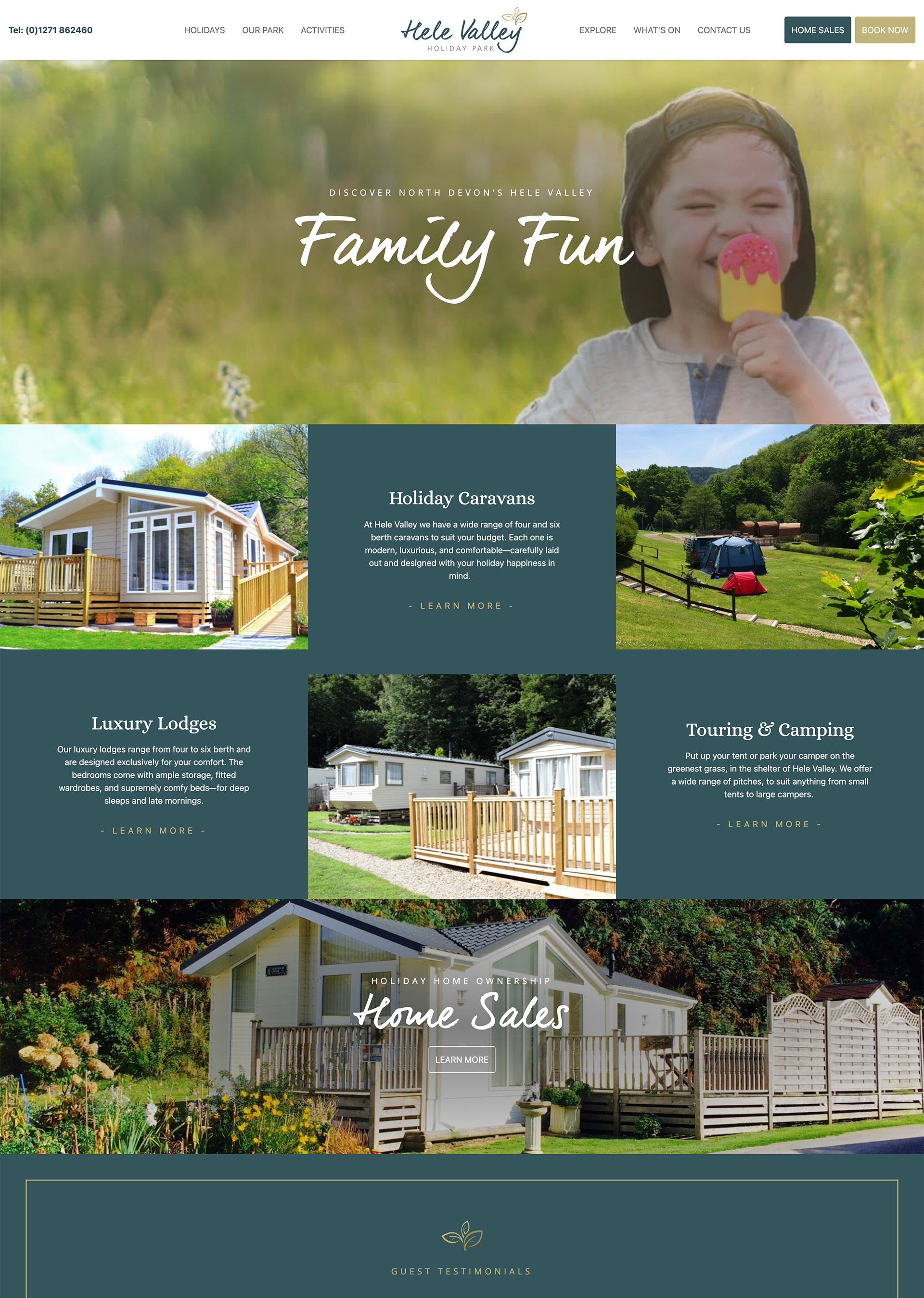 Hele Valley Holiday Park Homepage