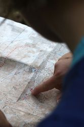 People reading map