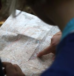 People reading map