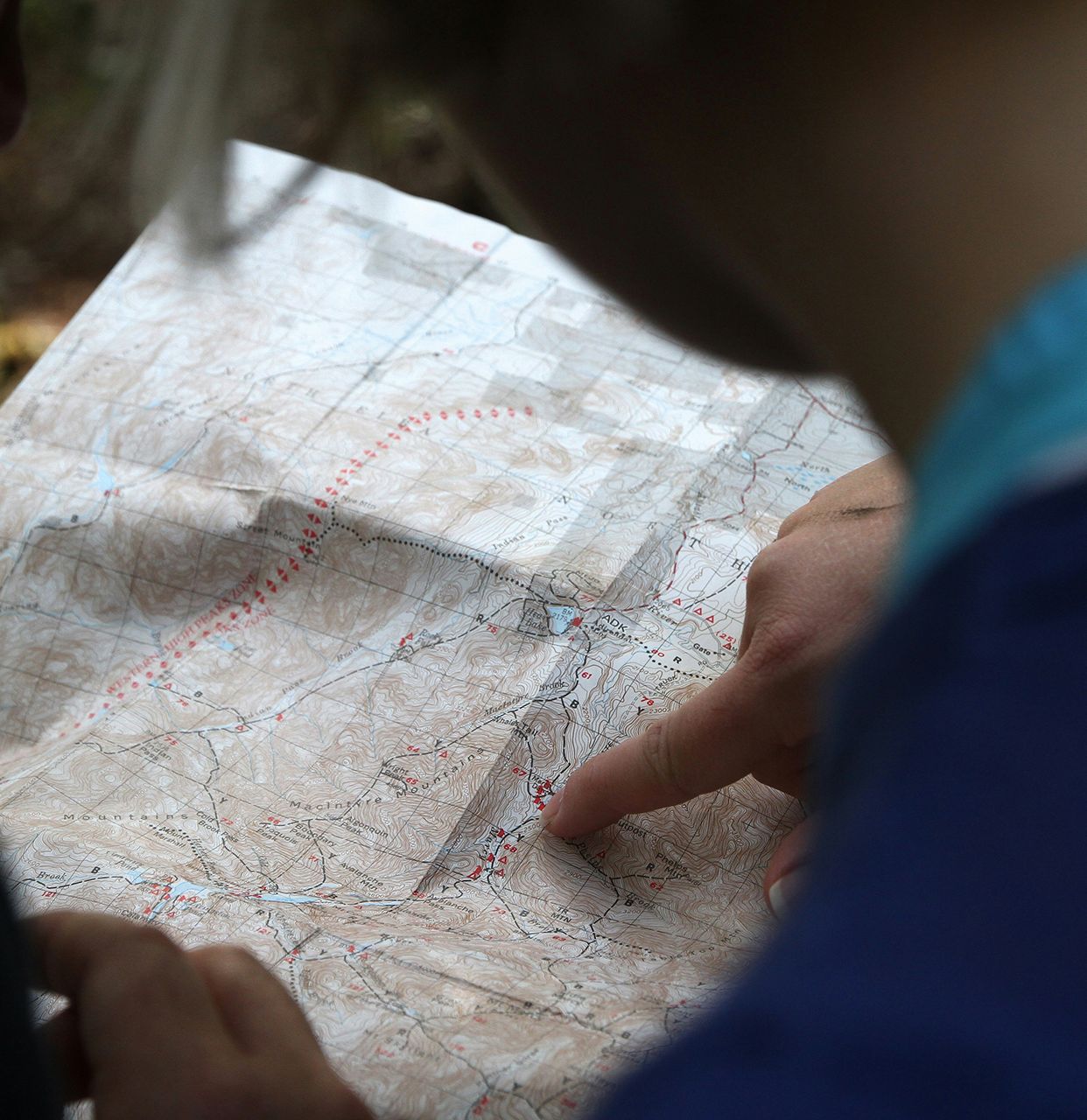 People reading map