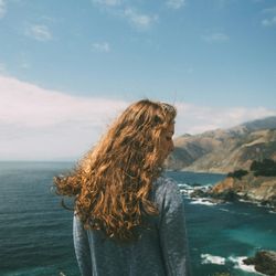Woman by sea