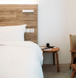 Hotel room bed