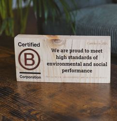 B Corp Wooden Plaque