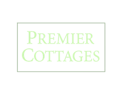Premier Cottages logo with green text