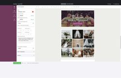 Email template design for weddings with photo collage and showround invitation