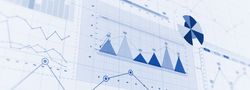 Data analysis graphic with various charts and graphs