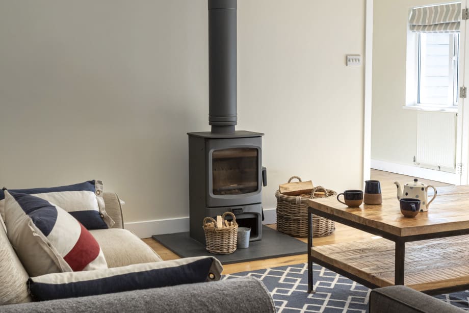 Wood burner by sitting room