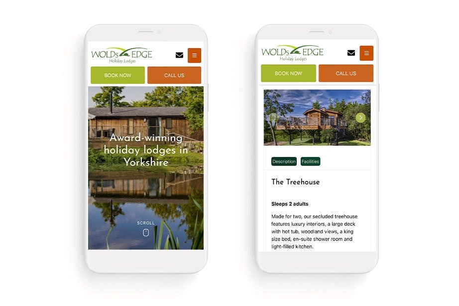 Wolds Edge Website Mobile