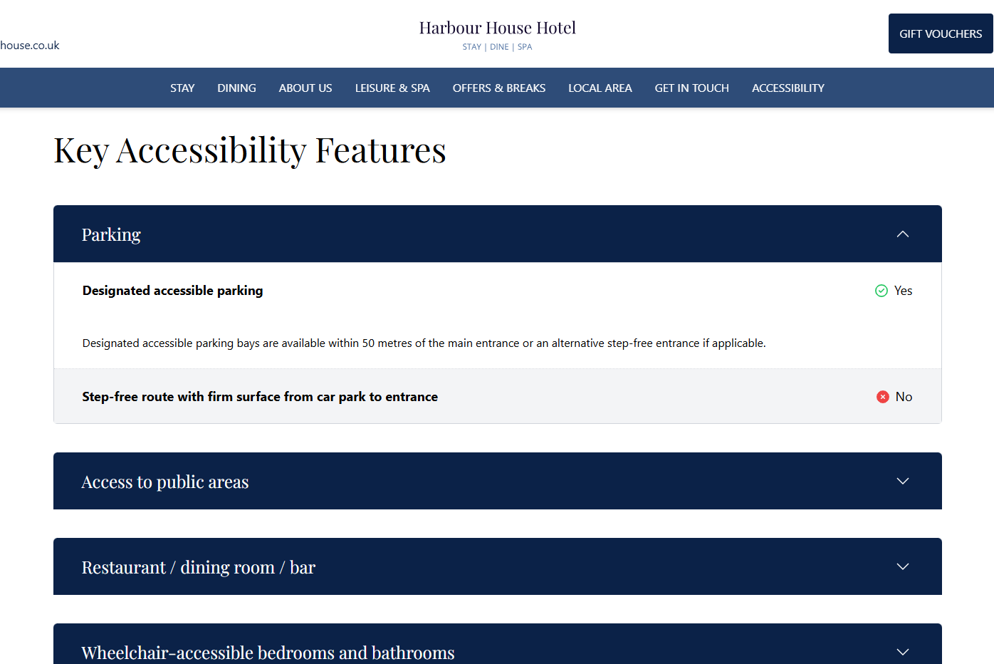 Key Accessibility Features - Website