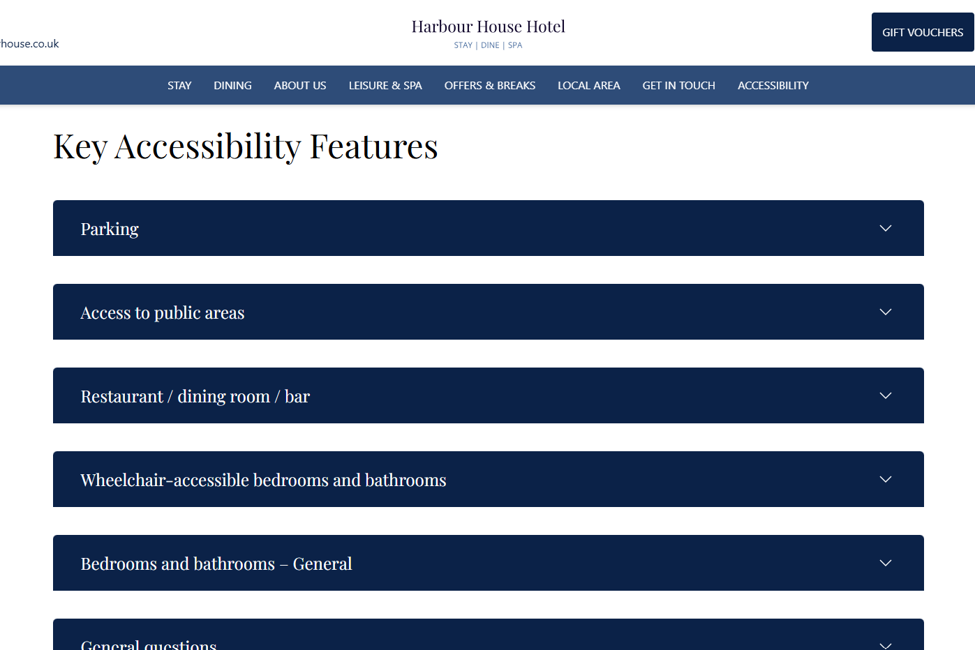 Key Accessibility Features - Website