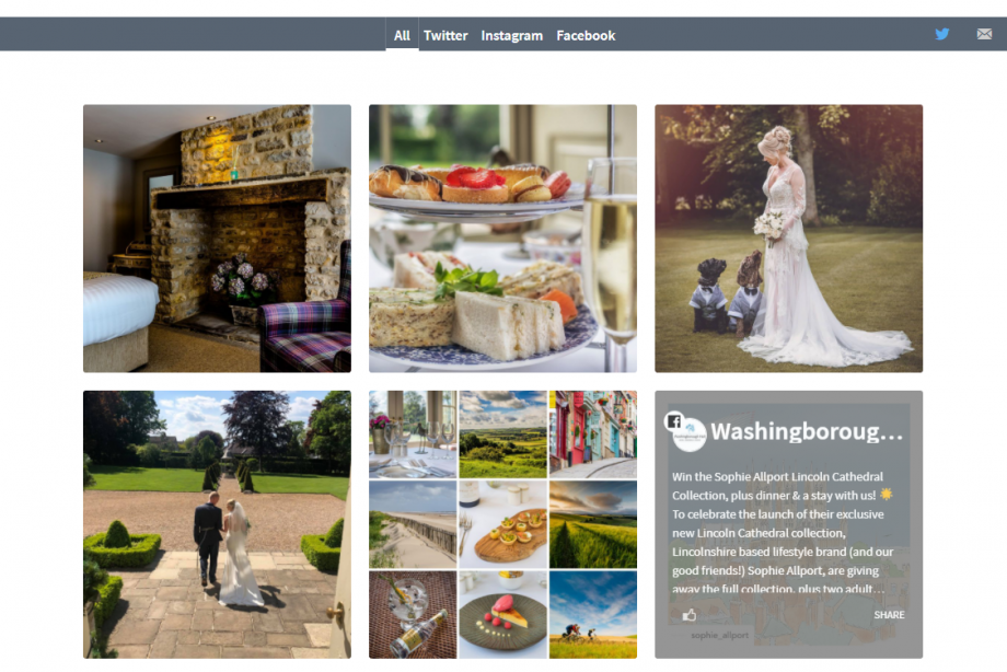 Washingborough Hall website social feed