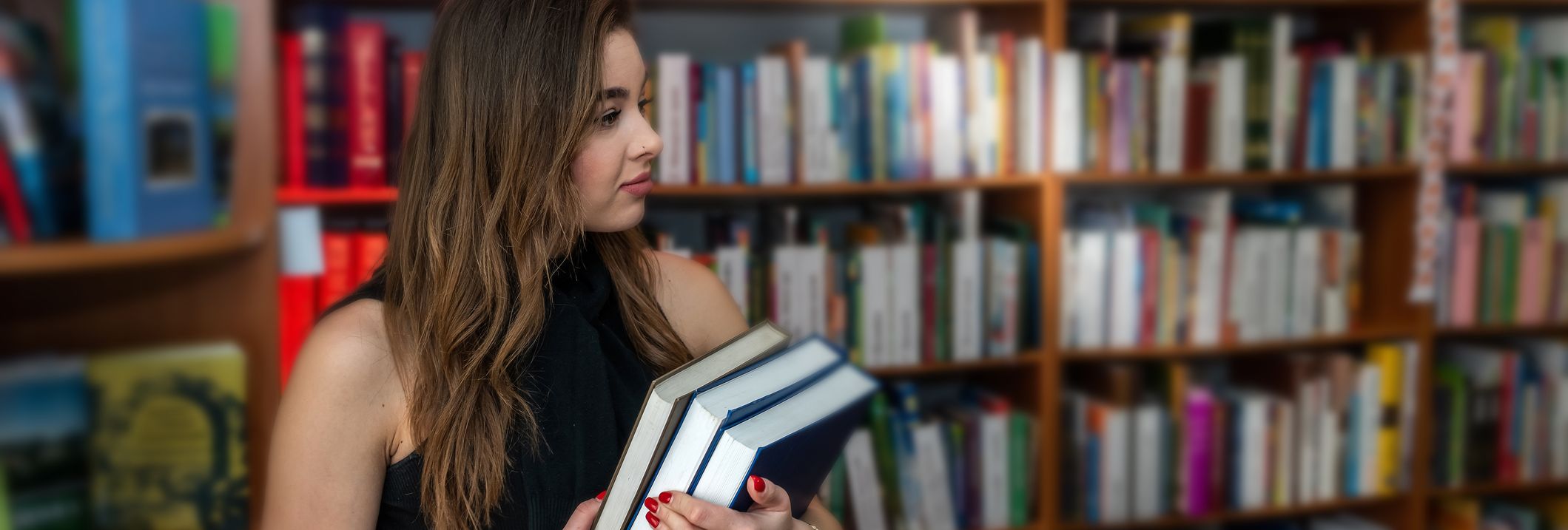 Woman in bookshop