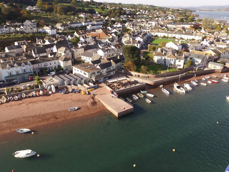 Shaldon quay & beach huts