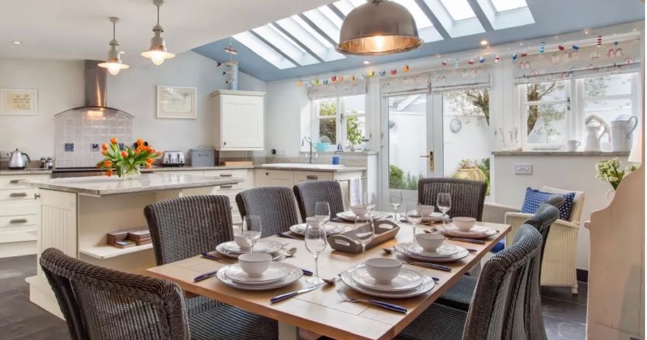 dining table and french doors