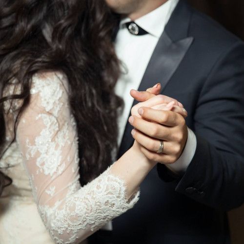 Bride and groom dancing at their wedding