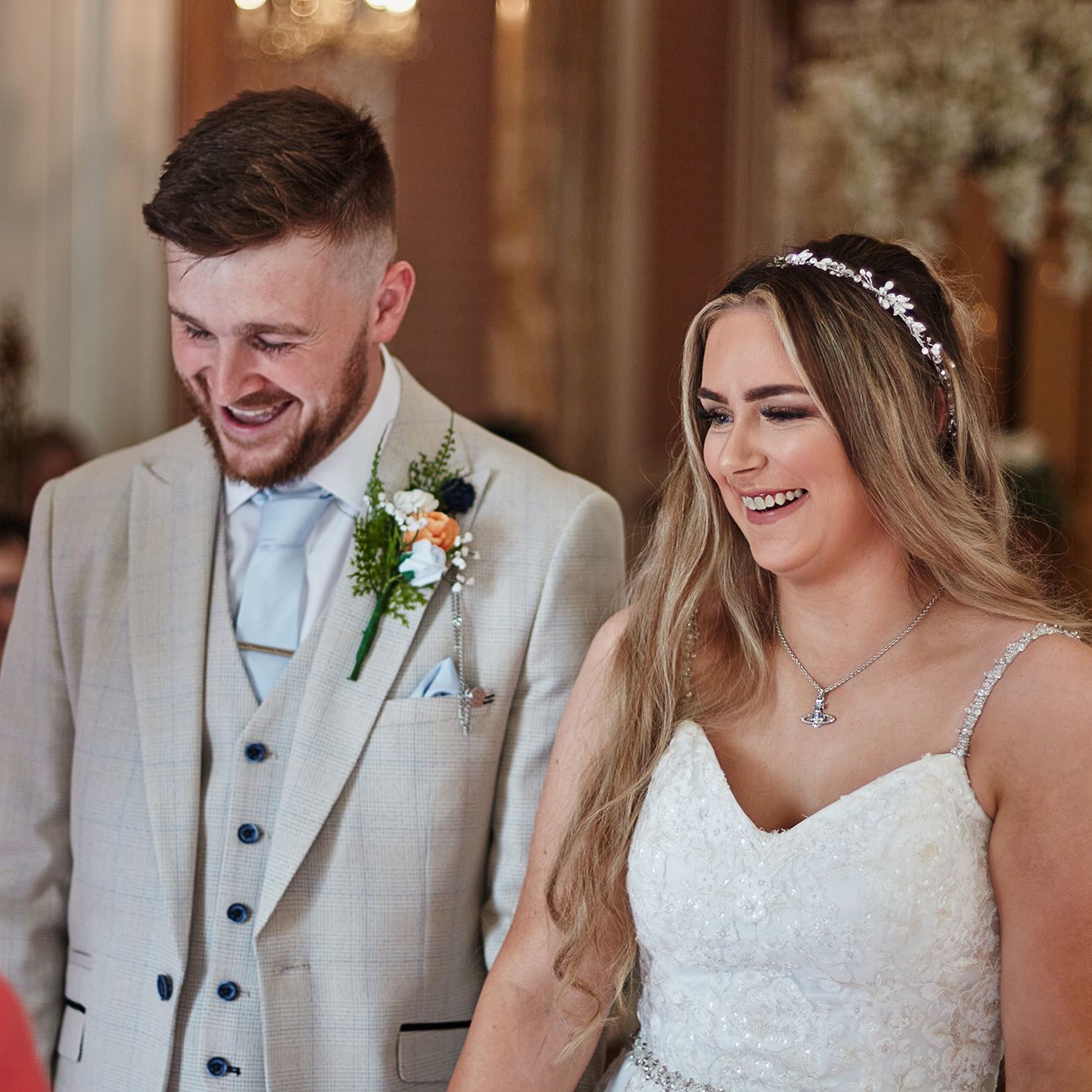 Bride and groom in ceremony
