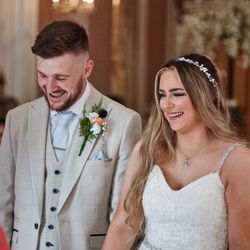 Bride and groom in ceremony