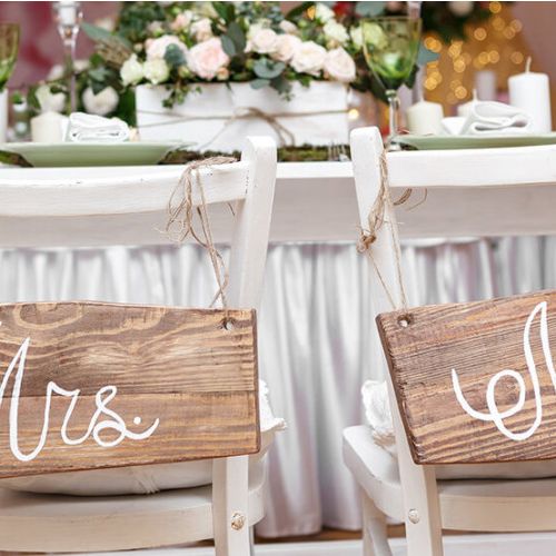 White Mrs & Mr chairs